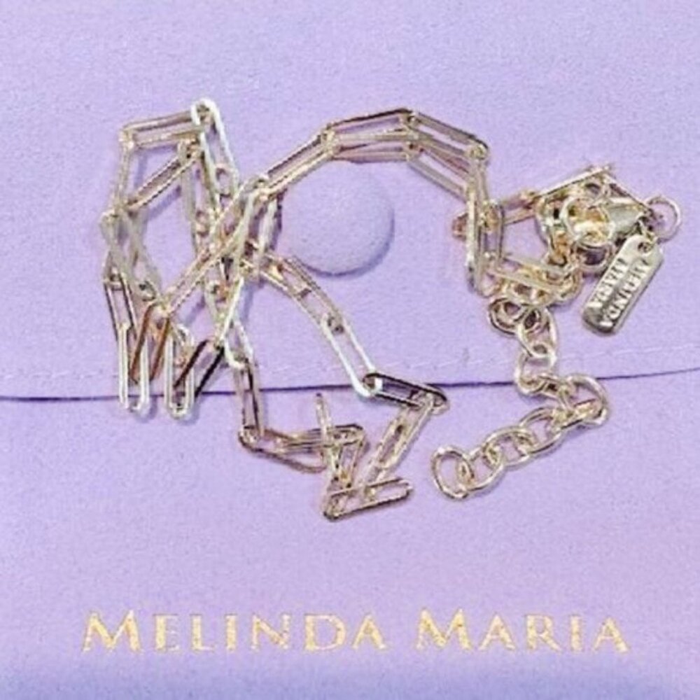 Melinda Maria Gold Paperclip Baby Samantha Chain Necklace - Picture 3 of 4